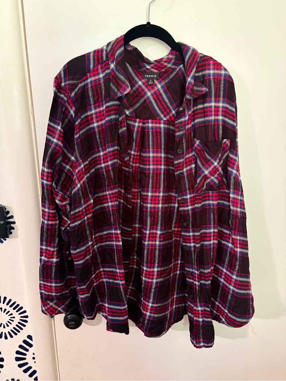 torrid Pink Plaid Button-Down Shirt